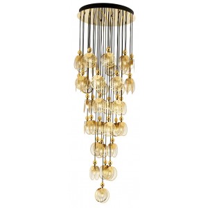 METAL MATERIAL GOLD CHROME AND BLACK CHANDELIER 70 CM DIAMETER LOAD: 215 CM